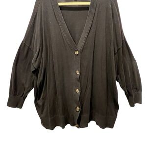 Torrid Black Button-Up Cardigan